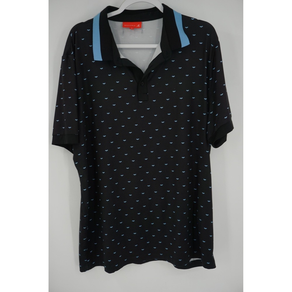 Redvanly Polo Shirt Mens XL Black Graphic Print Moisture Wicking Golf Ironwood